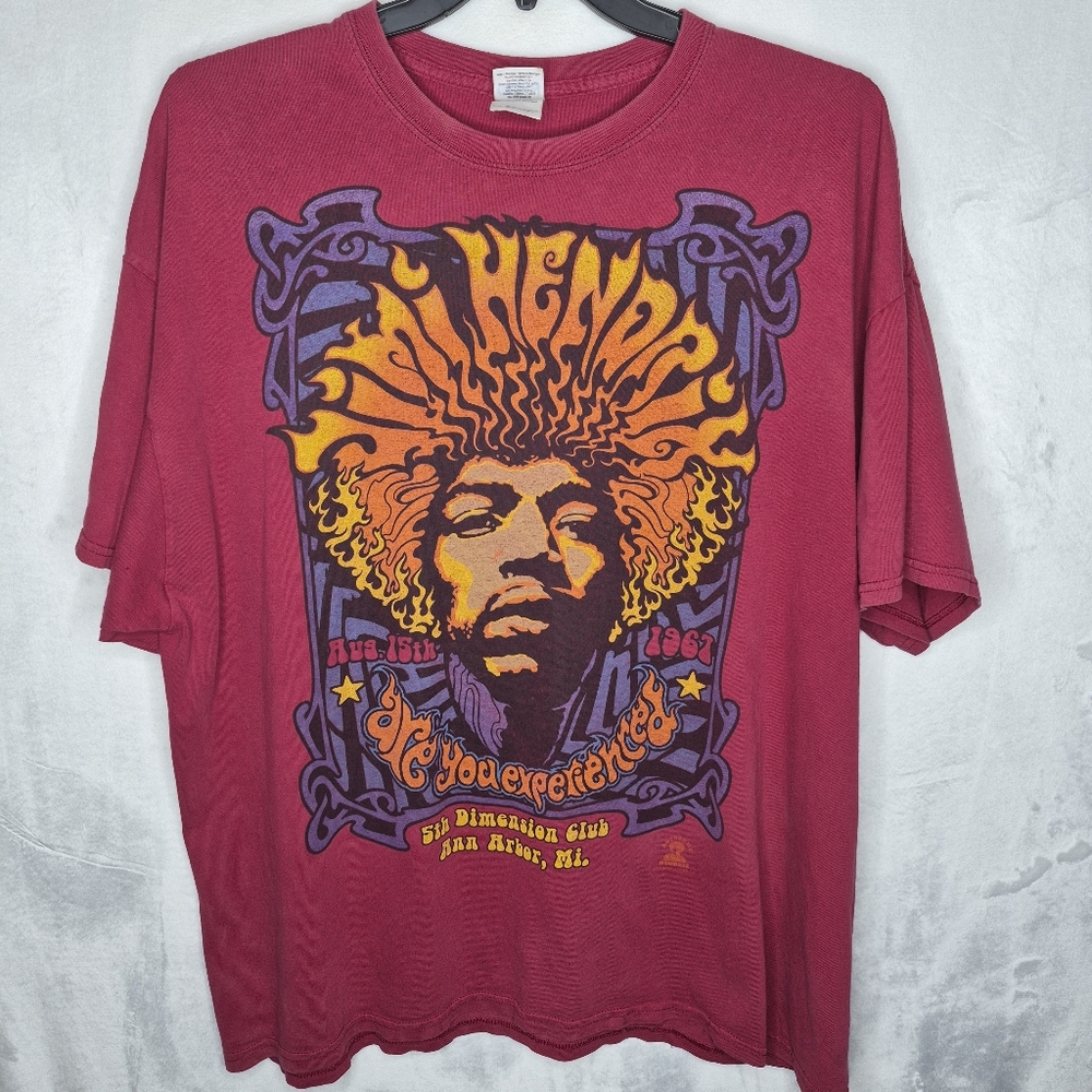 Jimi Hendrix Experience Psychedelic Graphic T Shirt Ann Arbor MI Band Tee 2XL